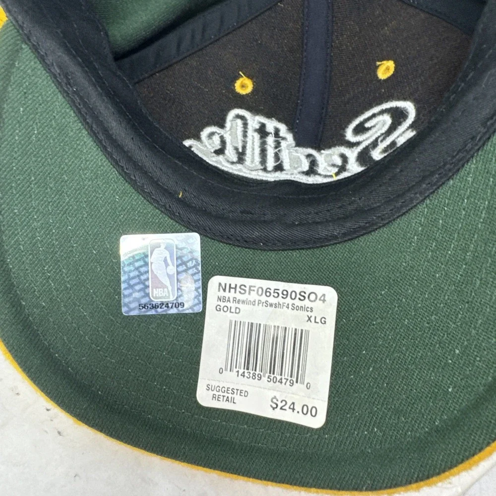 Vintage Seattle Super Sonics NBA Script Nike Fitted‎ Hat Cap Sz 7 5/8- 7/78 Wool